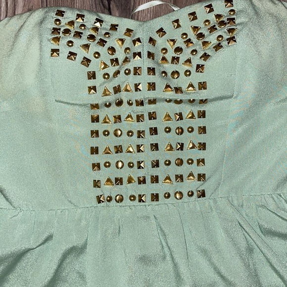 Mint Green Strapless Dress - Picture 3 of 4